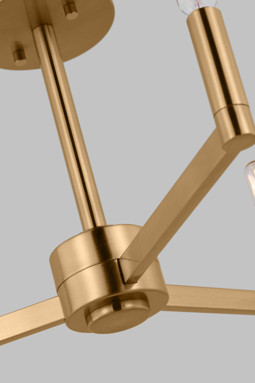 Fullton Semi Flush Mount | Satin Brass | No Shade Bulb(s) Not Included