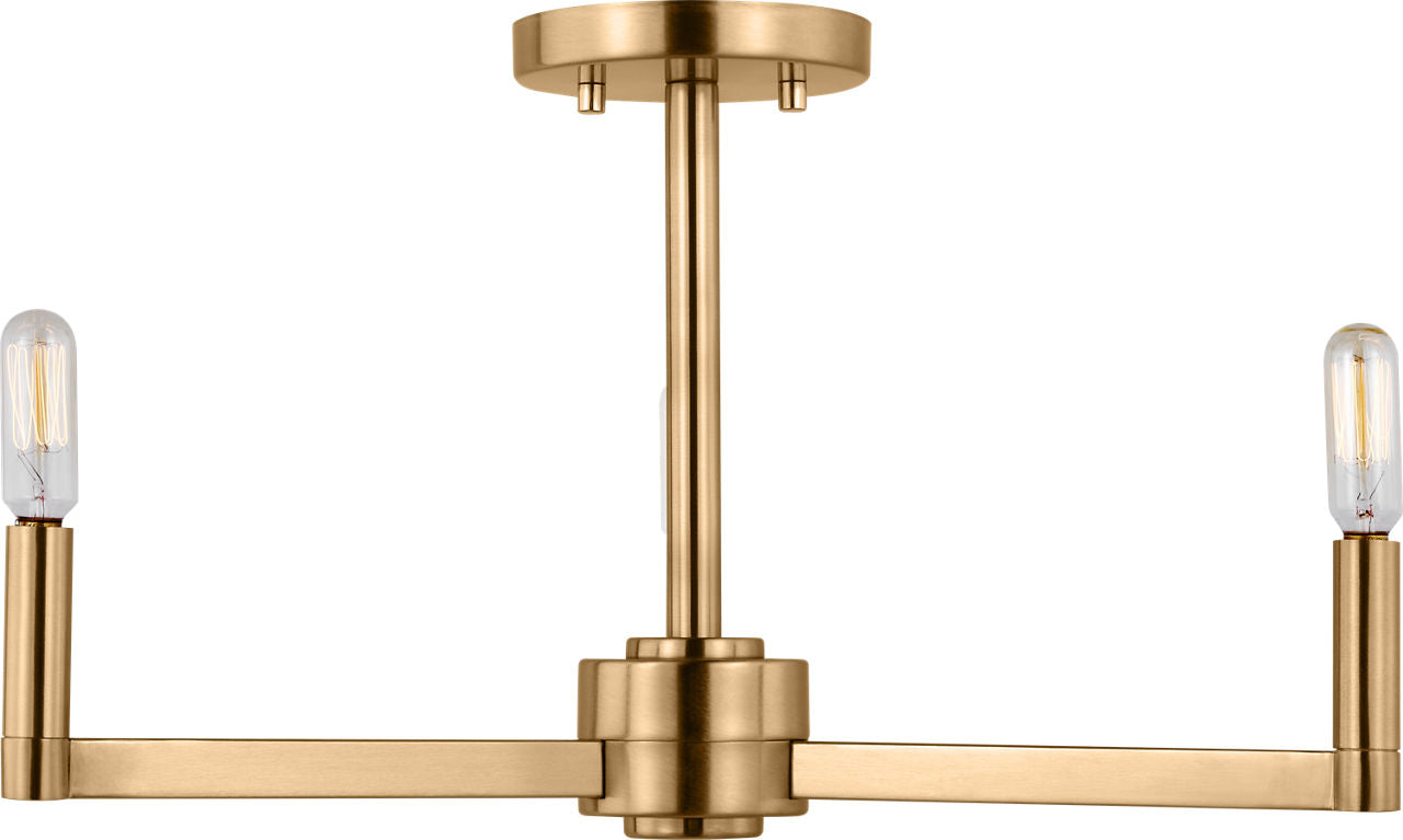 Fullton Semi Flush Mount | Satin Brass | No Shade Bulb(s) Included