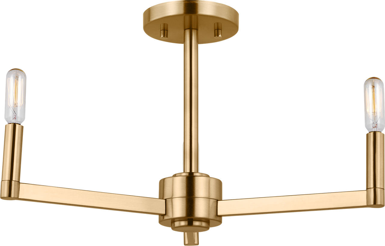 Fullton Semi Flush Mount | Satin Brass | No Shade Bulb(s) Included