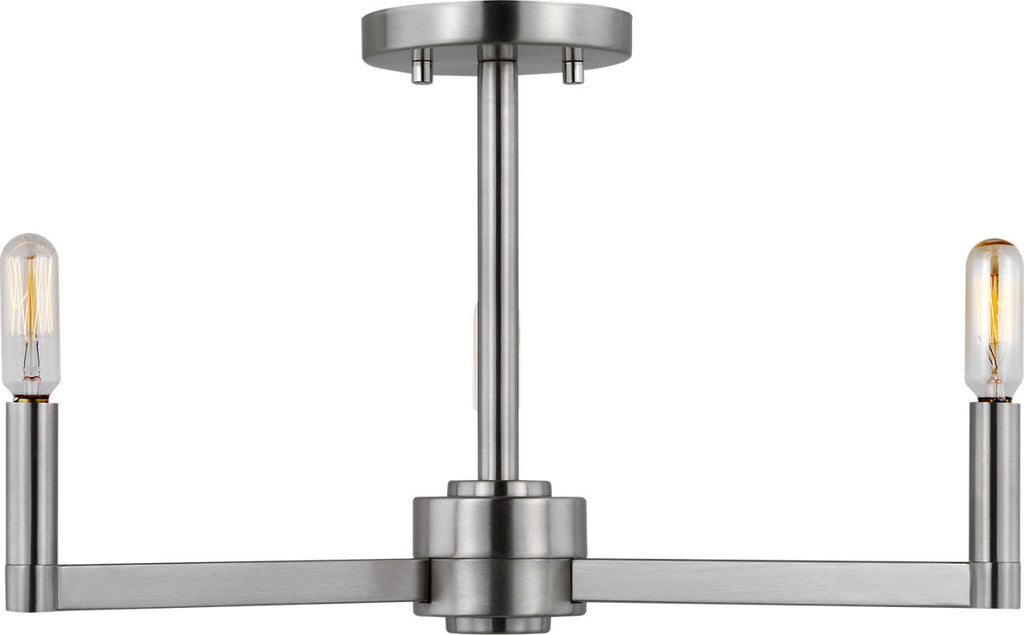 Fullton Semi Flush Mount | Brushed Nickel | No Shade Bulb(s) Not Included
