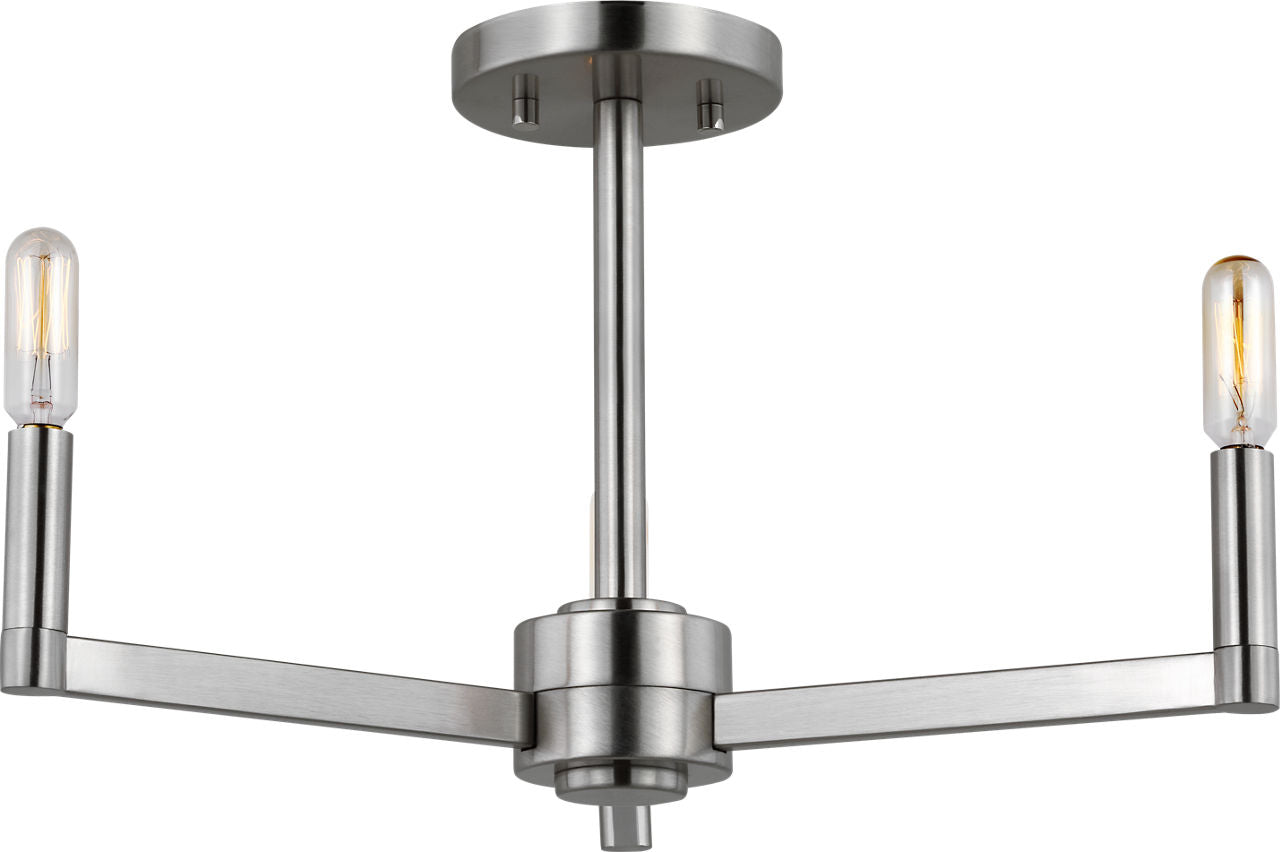 Fullton Semi Flush Mount | Brushed Nickel | No Shade Bulb(s) Included