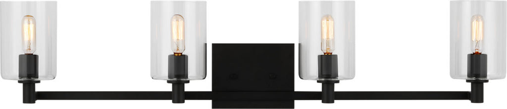 Fullton Four Light Wall / Bath Midnight Black Bulbs Included