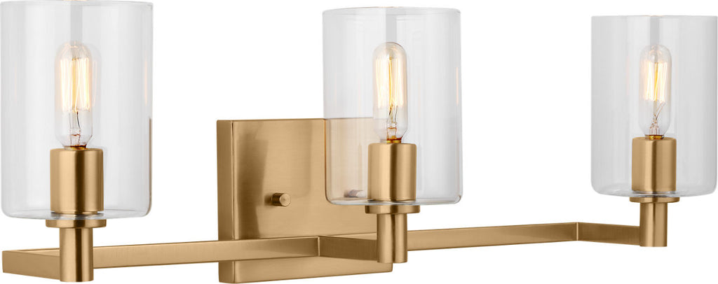 Fullton Three Light Wall / Bath Satin Brass Bulbs Included