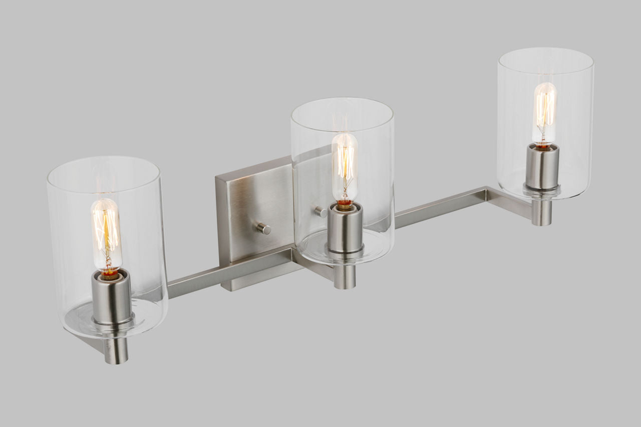 Fullton Three Light Wall / Bath Brushed Nickel Bulbs Included