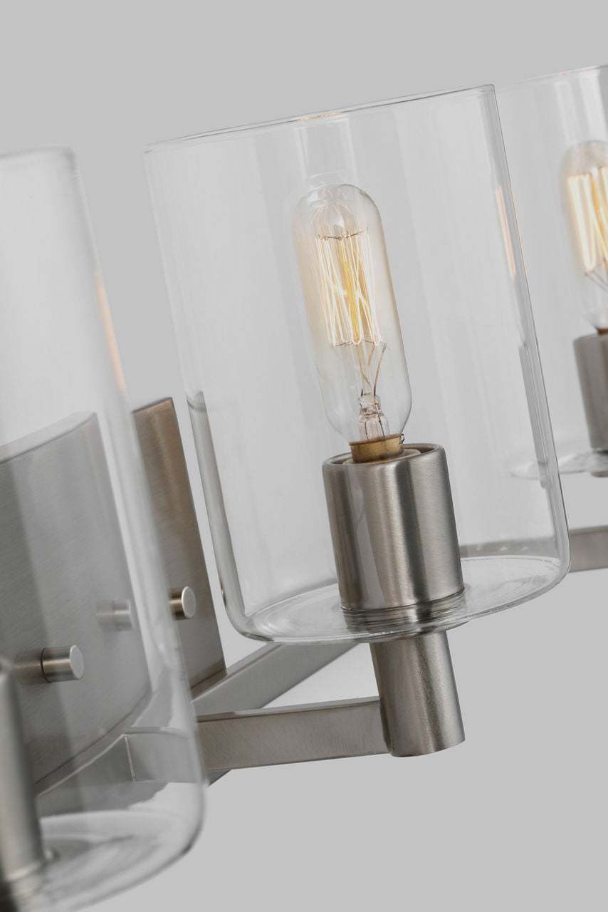 Fullton Three Light Wall / Bath Brushed Nickel Bulbs Included