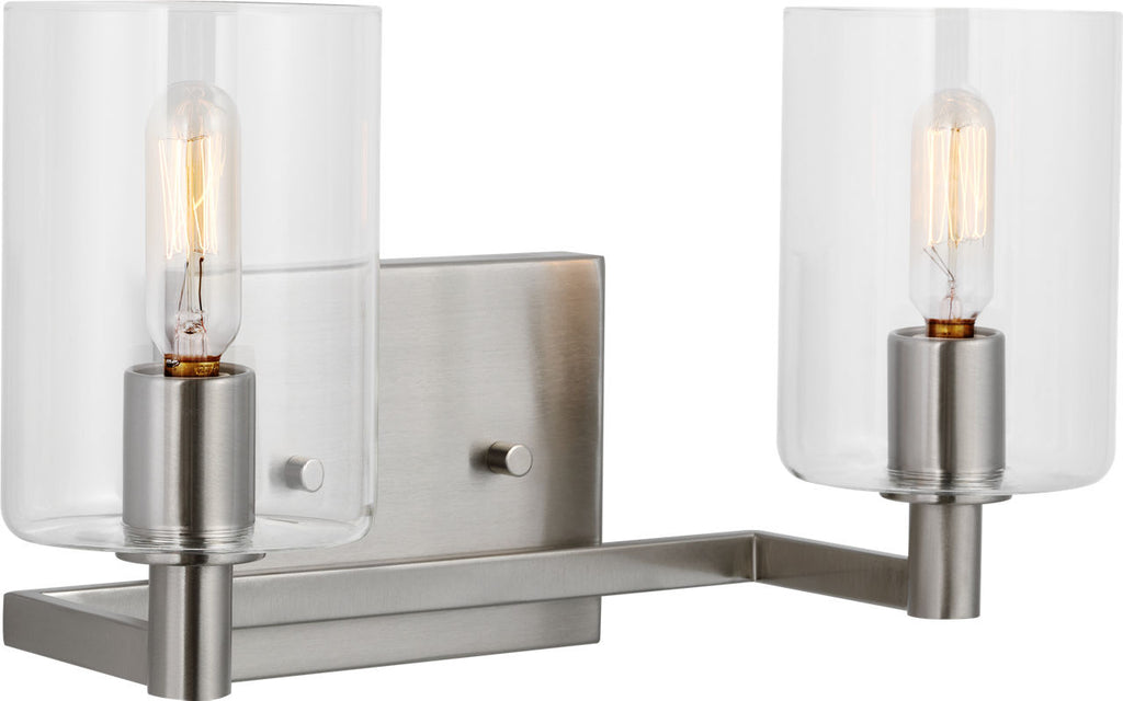 Fullton Two Light Wall / Bath Brushed Nickel Bulbs Included
