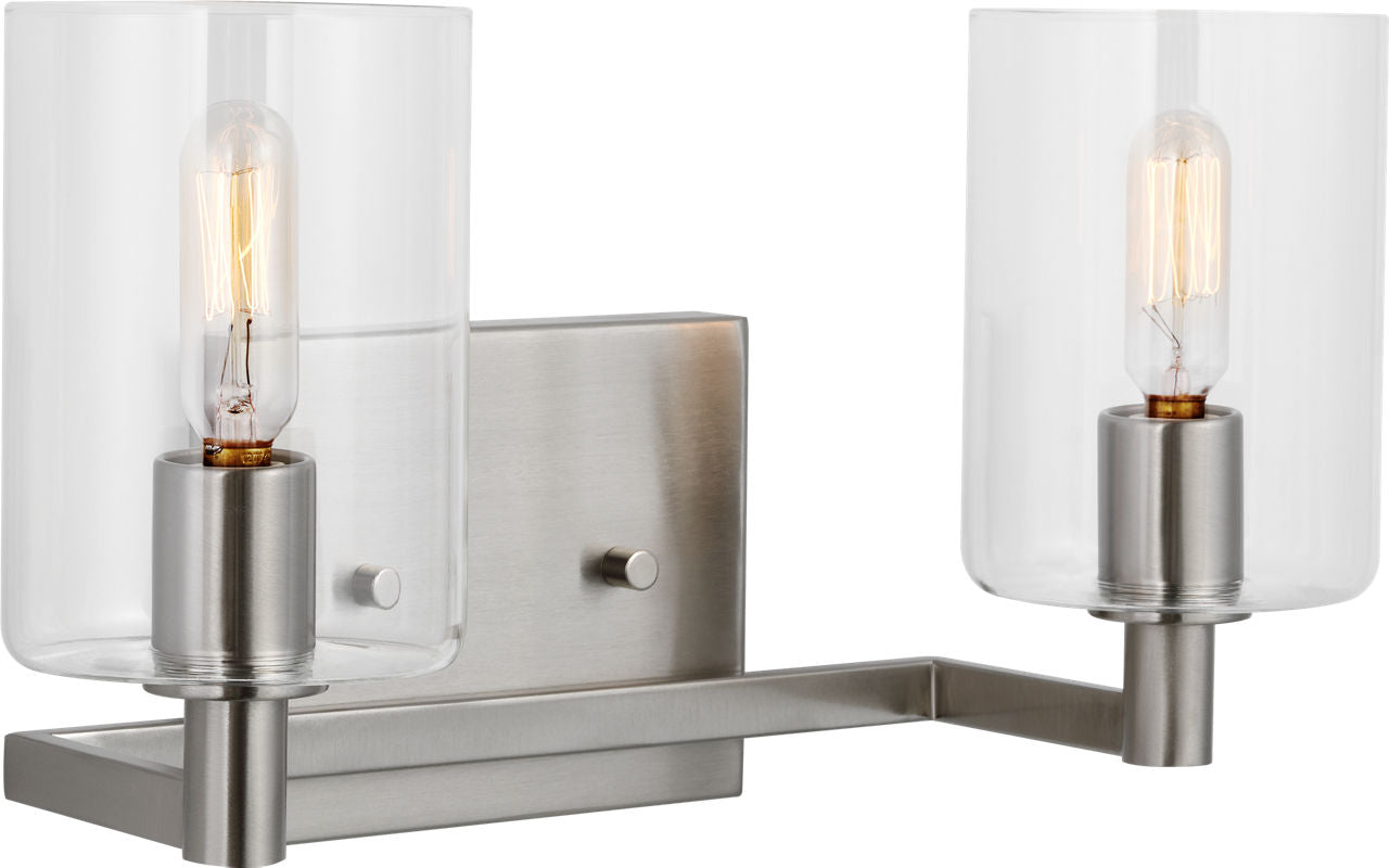 Fullton Two Light Wall / Bath Brushed Nickel Bulbs Included
