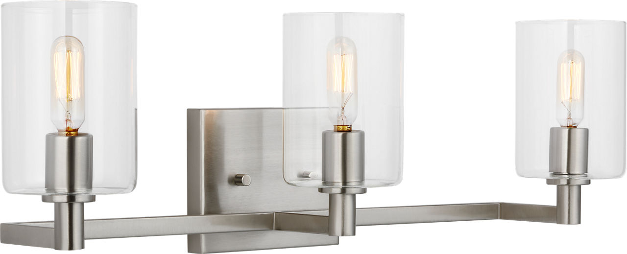 Fullton Three Light Wall / Bath Brushed Nickel Bulbs Included
