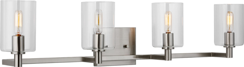 Fullton Four Light Wall / Bath Brushed Nickel Bulbs Included