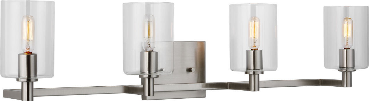 Fullton Four Light Wall / Bath Brushed Nickel Bulbs Included