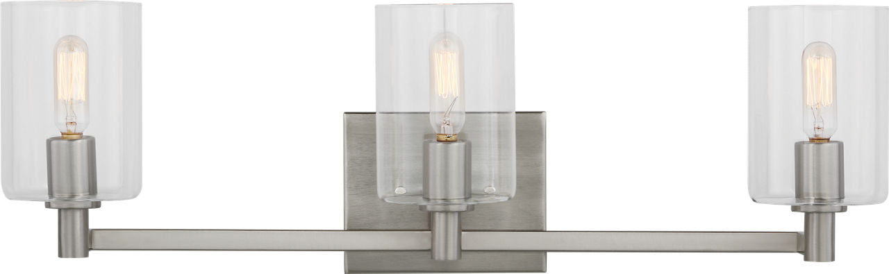 Fullton Three Light Wall / Bath Brushed Nickel Bulbs Included