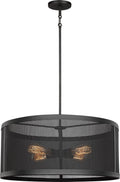 Gereon Four Light Pendant | Black Bulbs Included