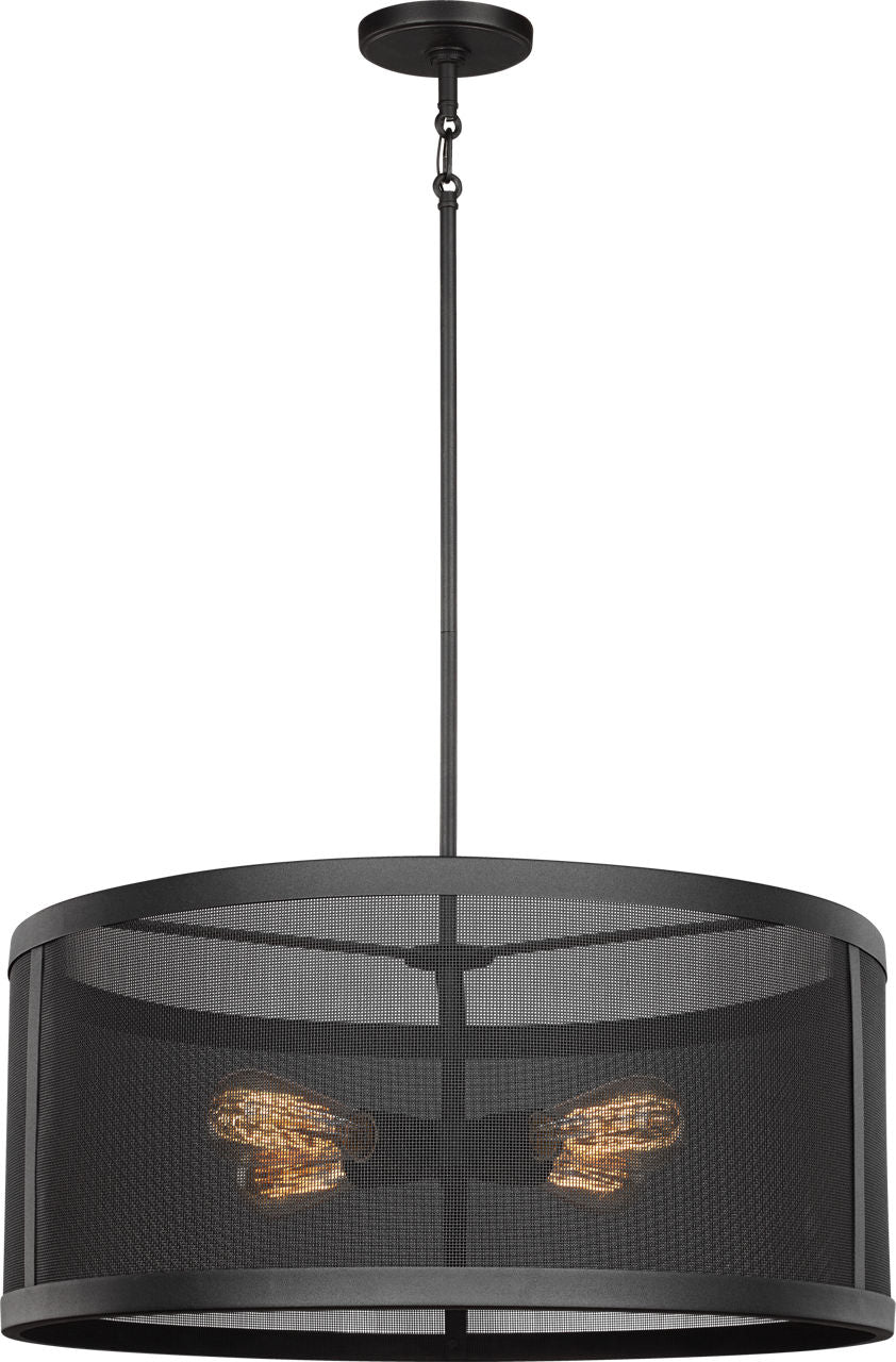 Gereon Four Light Pendant | Black Bulbs Included