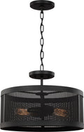 Gereon Two Light Semi-Flush Convertible Pendant | Black Bulbs Included