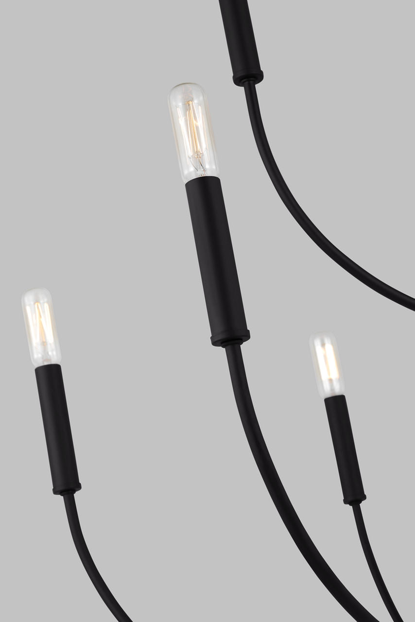Greenwich 9-Light Chandelier | Midnight Black Bulb(s) Included