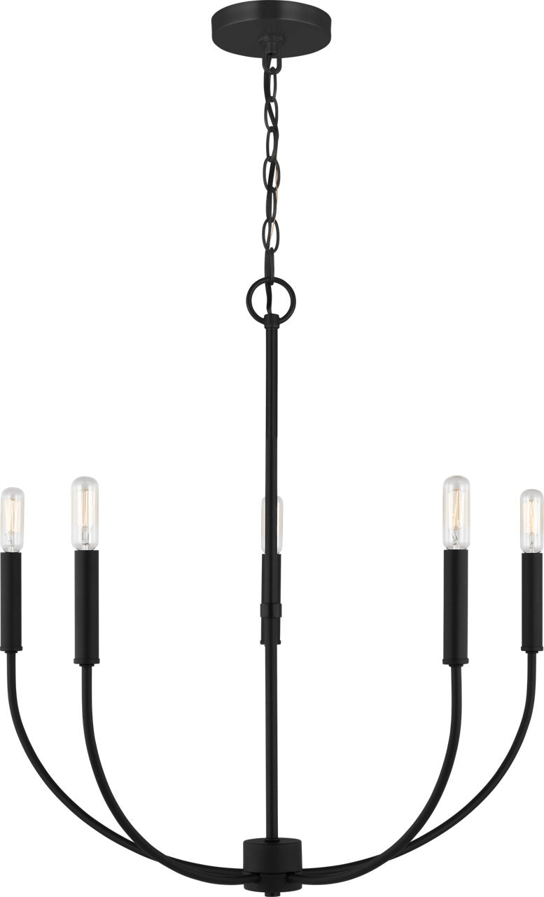 Greenwich 5-Light Chandelier | Midnight Black Bulb(s) Included