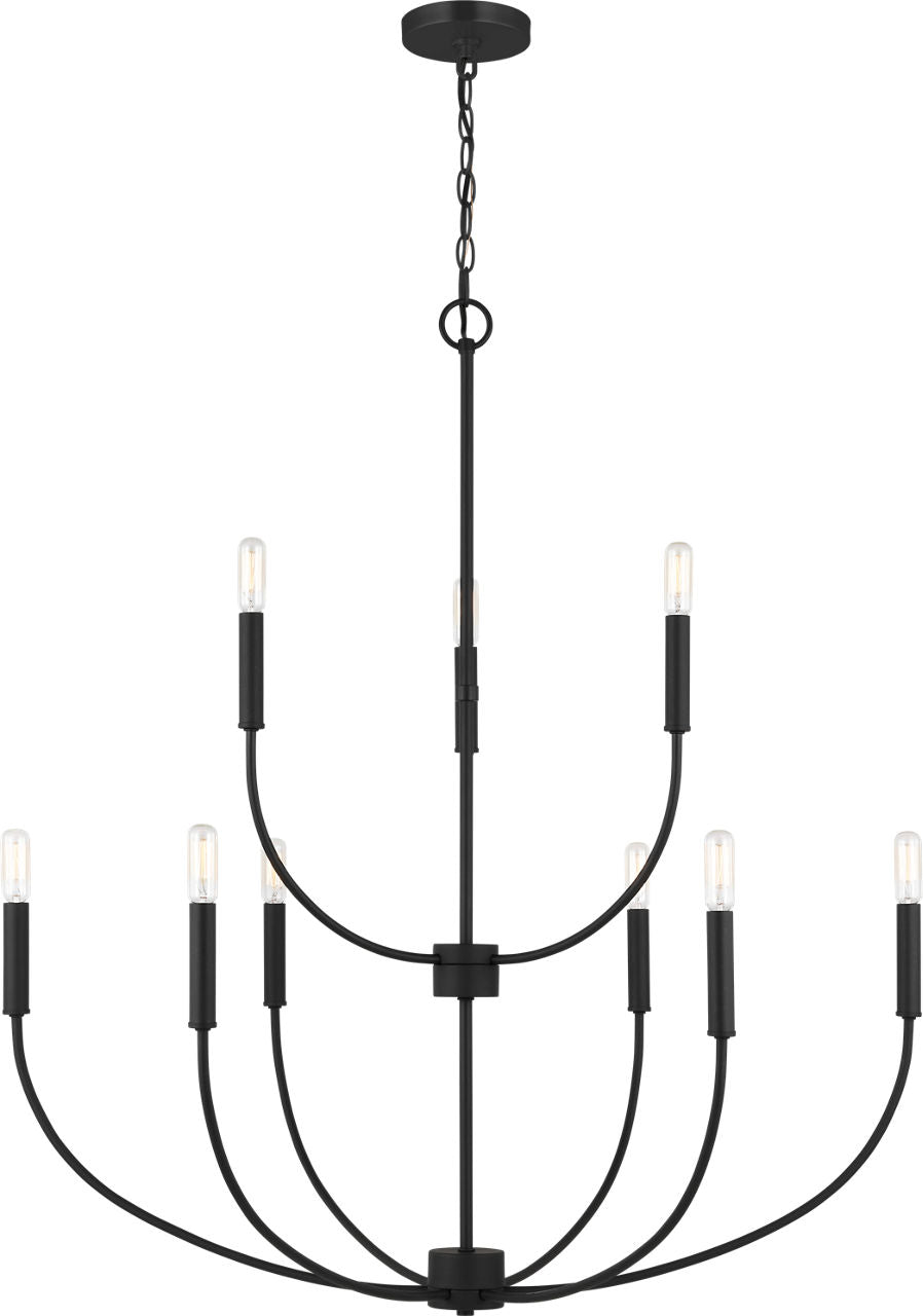 Greenwich 9-Light Chandelier | Midnight Black Bulb(s) Included