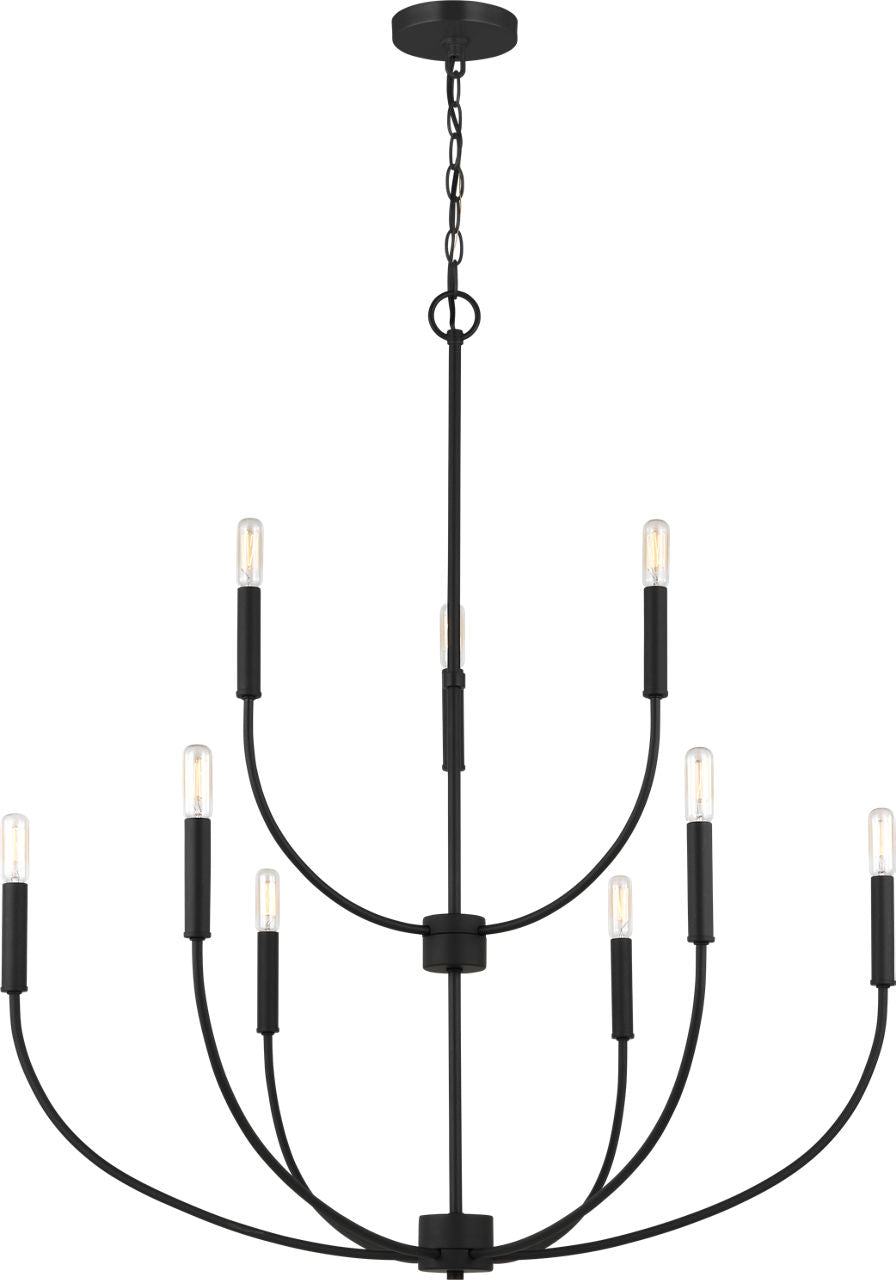Greenwich 9-Light Chandelier | Midnight Black Bulb(s) Included