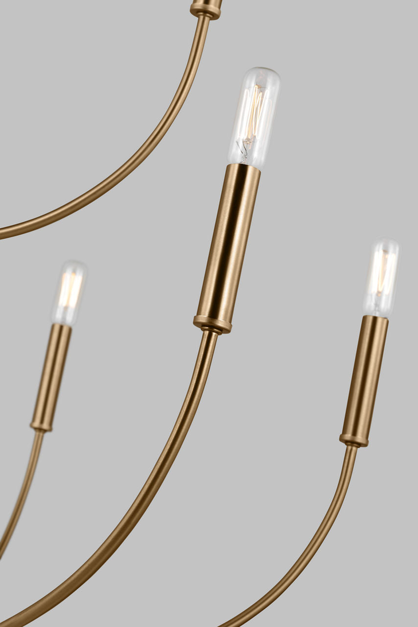 Greenwich 9-Light Chandelier | Satin Brass Bulb(s) Included