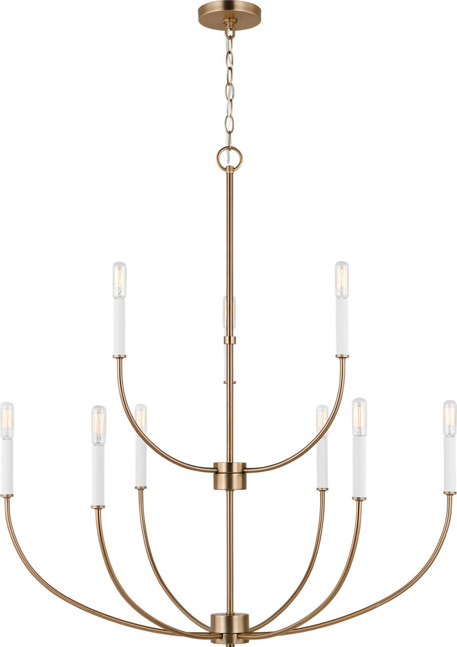 Greenwich 9-Light Chandelier | Satin Brass Bulb(s) Included