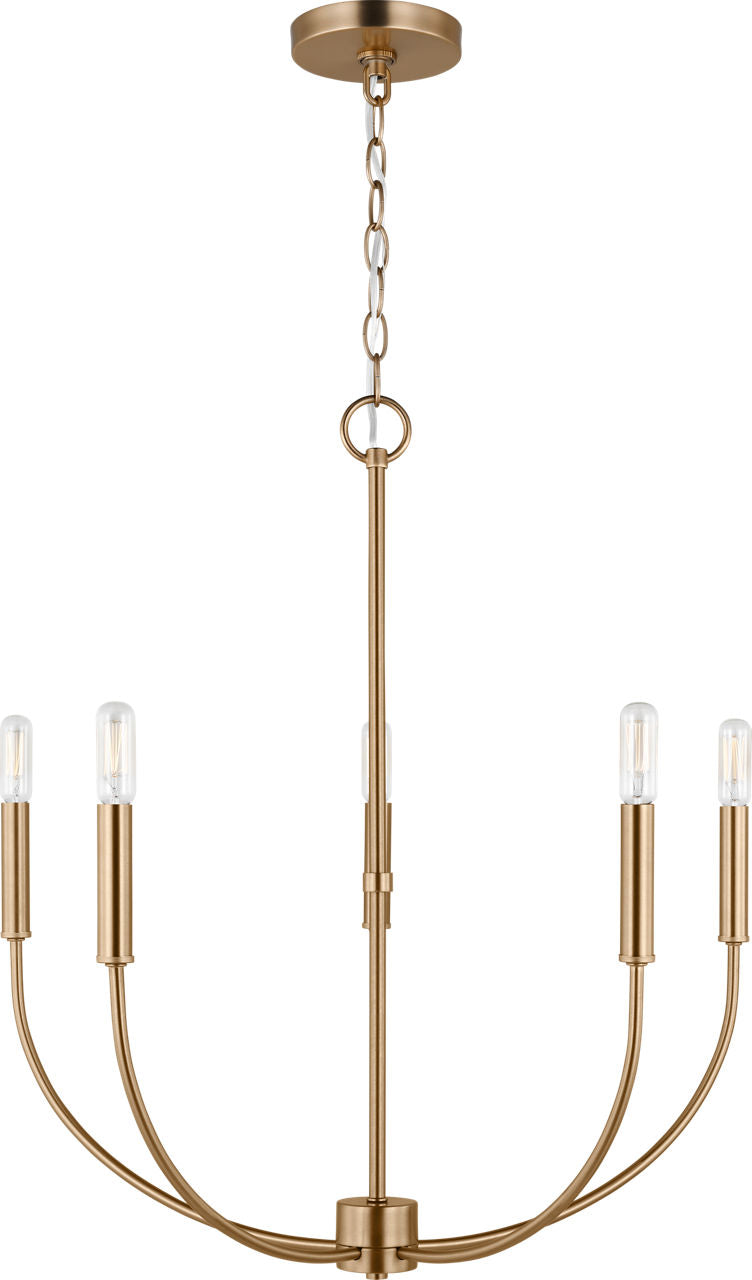 Greenwich 5-Light Chandelier | Satin Brass Bulb(s) Not Included