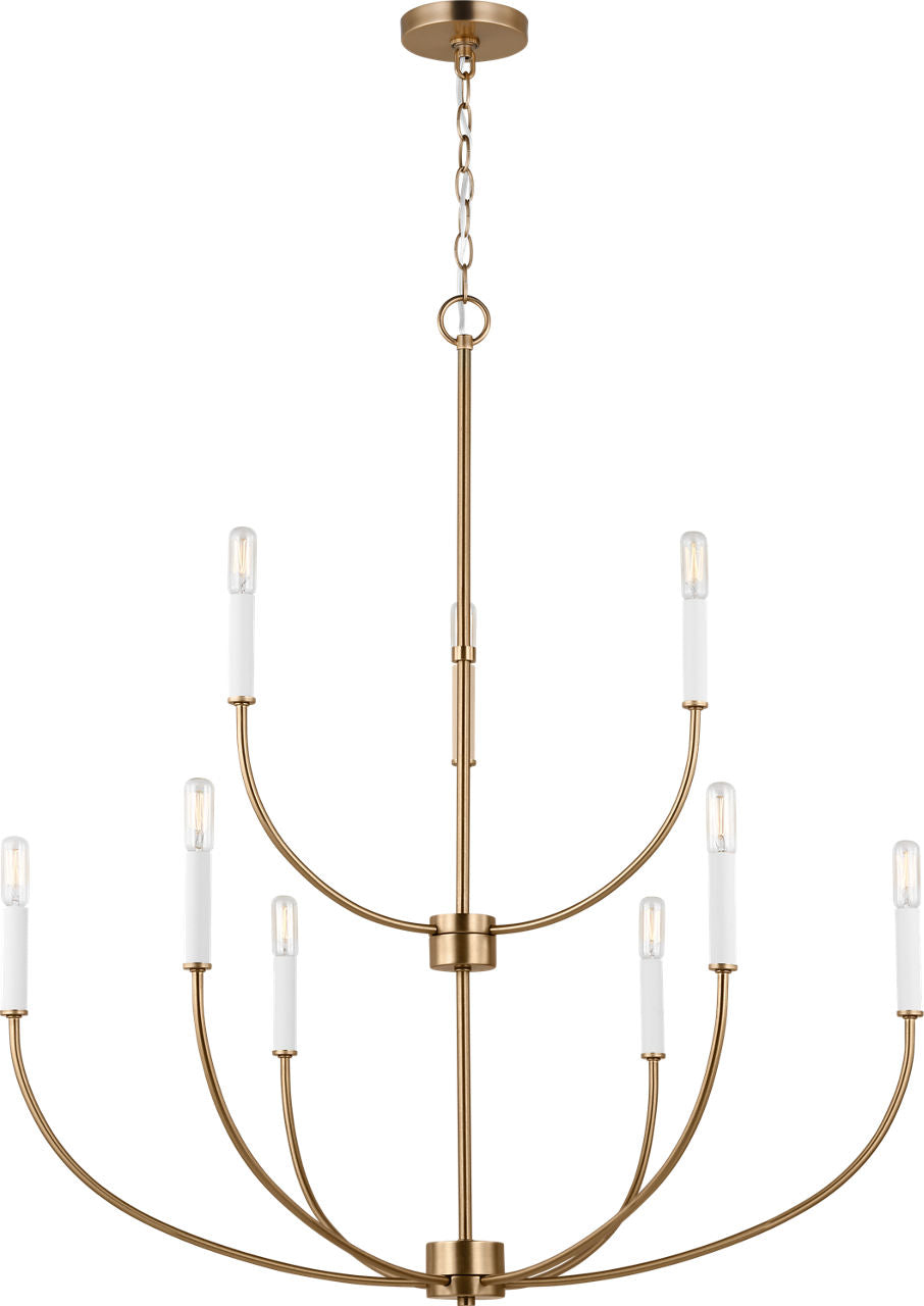 Greenwich 9-Light Chandelier | Satin Brass Bulb(s) Included