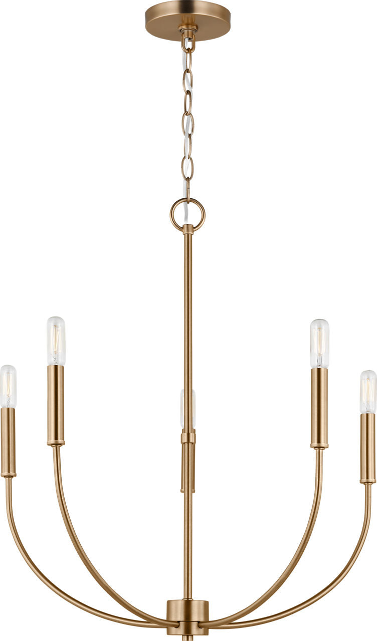 Greenwich 5-Light Chandelier | Satin Brass Bulb(s) Not Included