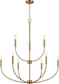 Greenwich 9-Light Chandelier | Satin Brass Bulb(s) Not Included