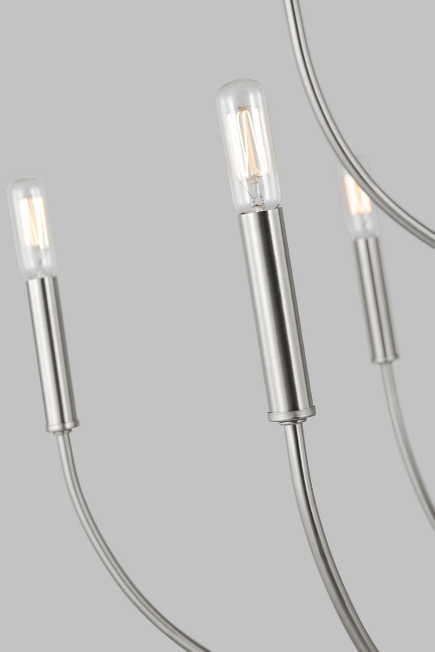 Greenwich 9-Light Chandelier | Brushed Nickel Bulb(s) Included