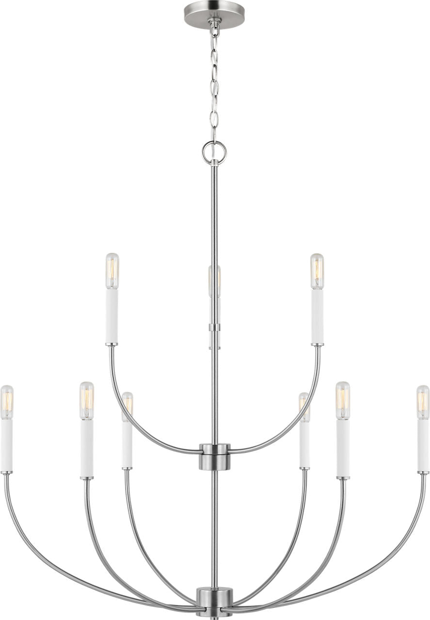 Greenwich 9-Light Chandelier | Brushed Nickel Bulb(s) Included