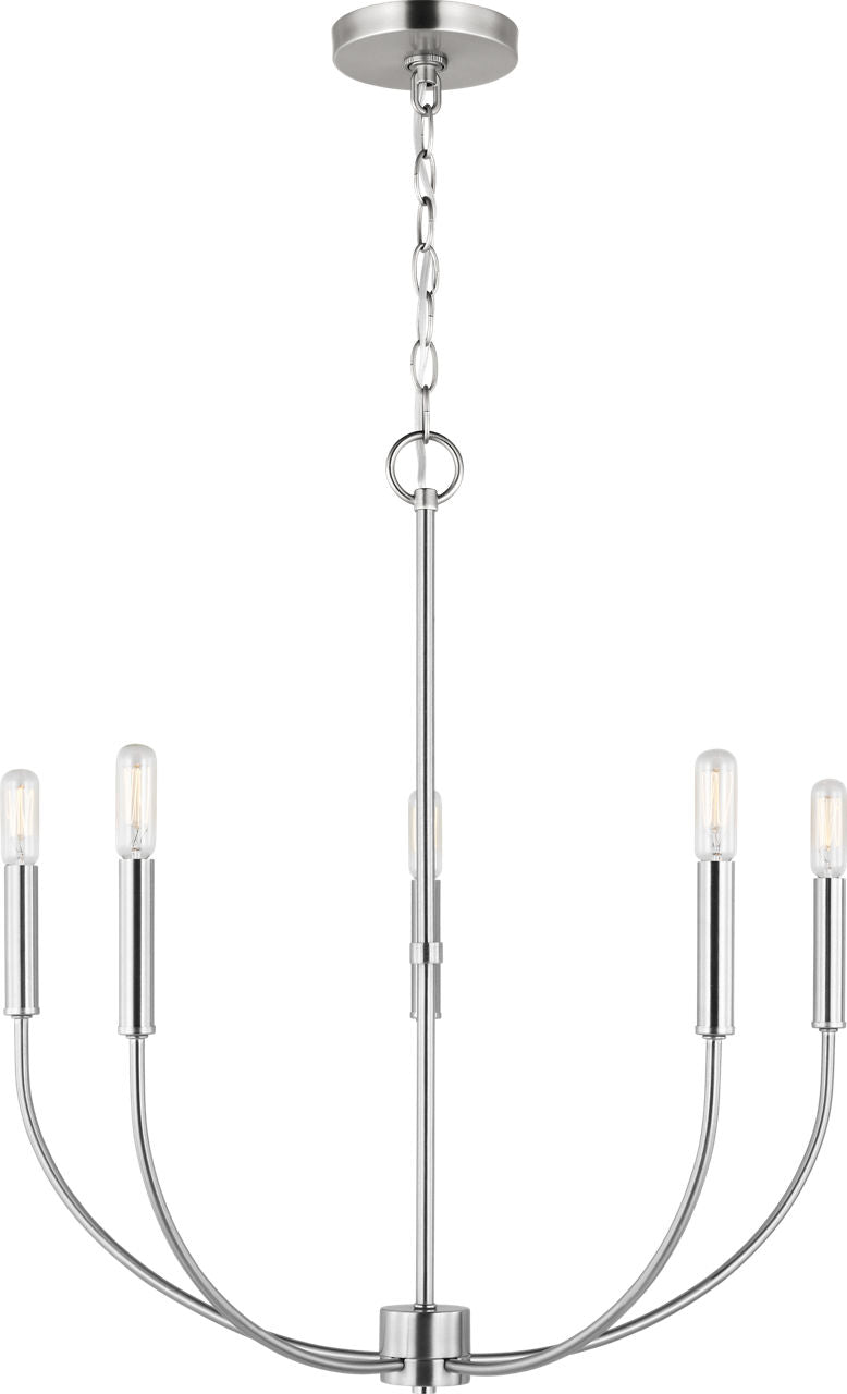 Greenwich 5-Light Chandelier | Brushed Nickel Bulb(s) Included