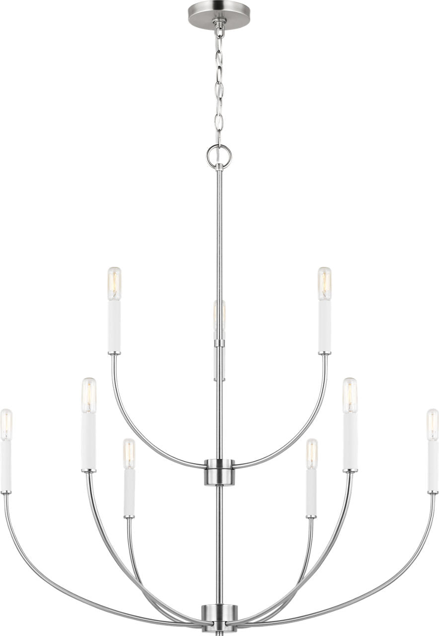 Greenwich 9-Light Chandelier | Brushed Nickel Bulb(s) Included