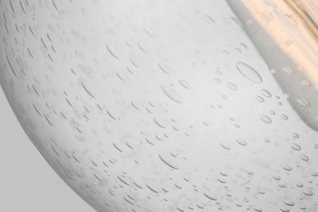 Leo Hanging Globe Medium Pendant | Satin Aluminum | Clear Seeded Glass Bulb(s) Not Included