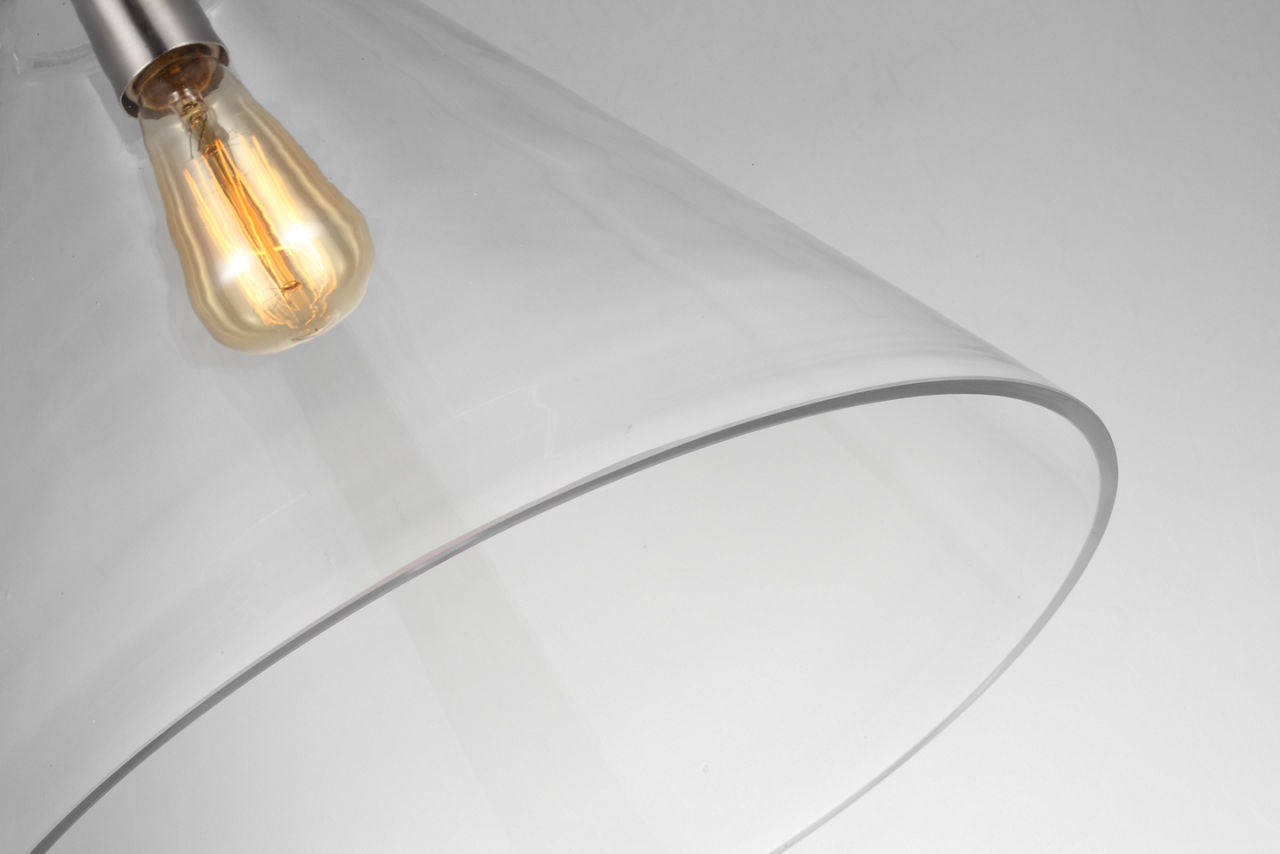 Kate One Light Cone Pendant Brushed Nickel