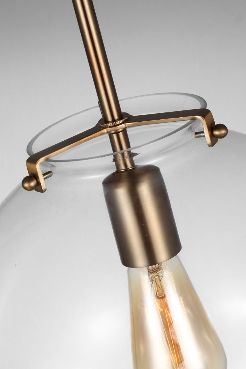 Kate One Light Sphere Pendant Satin Brass