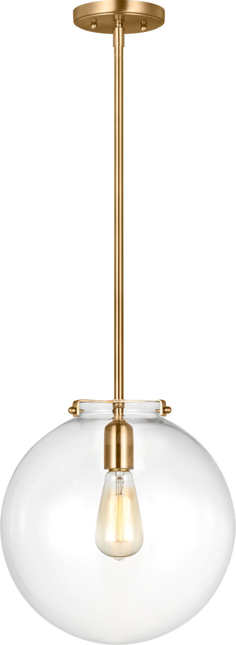 Kate One Light Sphere Pendant Satin Brass