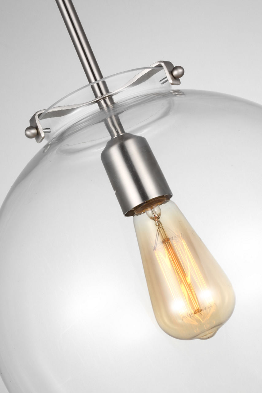 Kate One Light Sphere Pendant Brushed Nickel