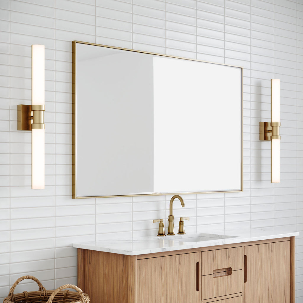 Kiel Medium LED Wall / Bath Satin Brass Bulbs Inc