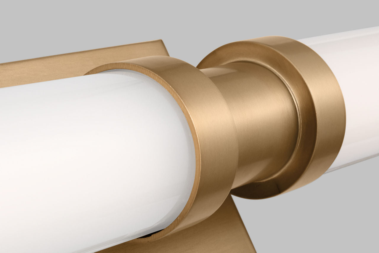 Kiel Medium LED Wall / Bath Satin Brass Bulbs Inc