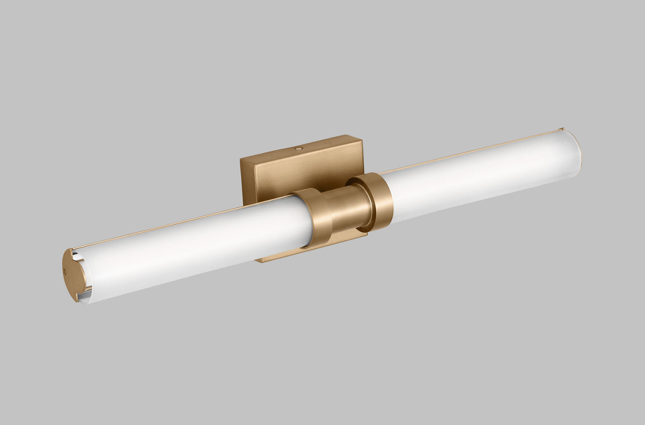 Kiel Medium LED Wall / Bath Satin Brass Bulbs Inc