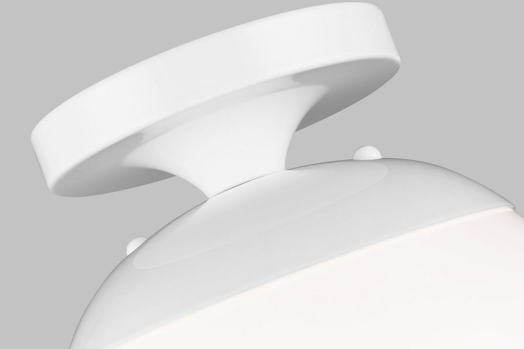 Leo Hanging Globe Flush Mount | White | Smooth White Glass Bulb(s) Not Included