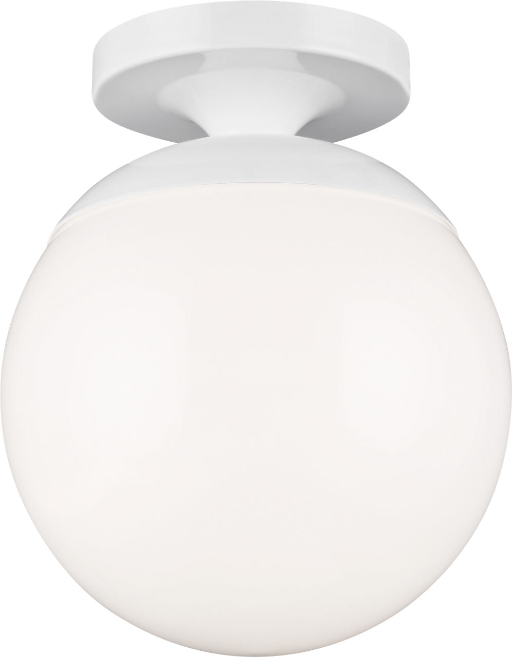 Leo Hanging Globe Flush Mount | White | Smooth White Glass Bulb(s) Included