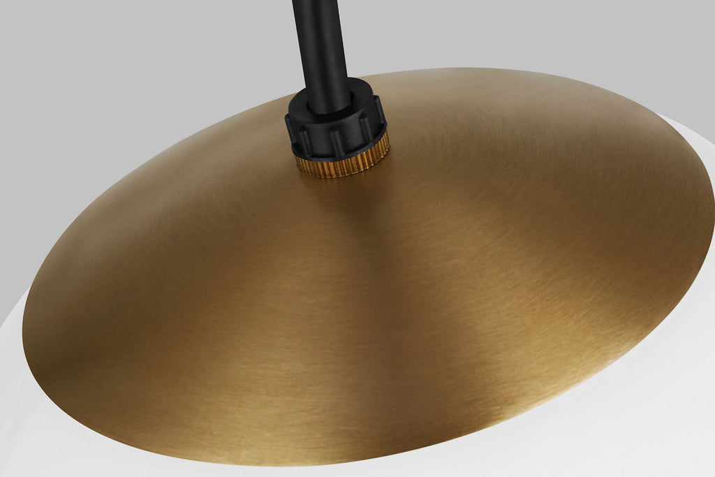 Leo Hanging Globe Small Pendant | Satin Brass | Smooth White Glass Bulb(s) Included