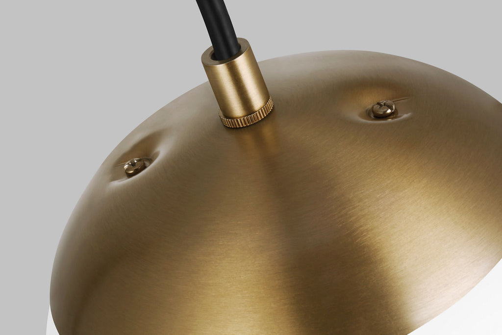 Leo Hanging Globe Small Pendant | Satin Brass | Smooth White Glass Dedicated LED