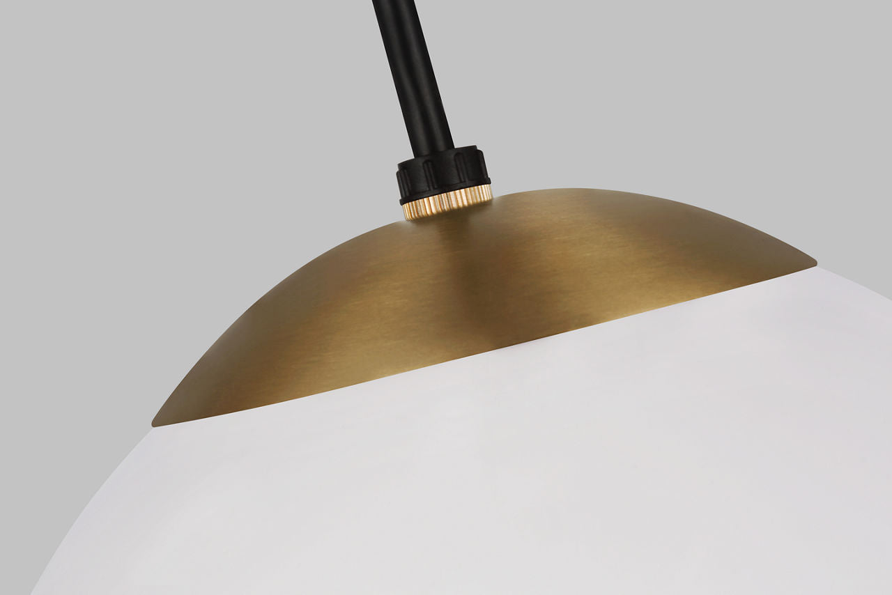Leo Hanging Globe Medium Pendant | Satin Brass | Smooth White Glass Bulb(s) Included