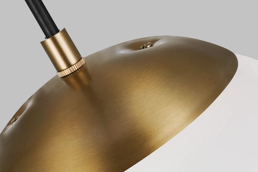 Leo Hanging Globe Medium Pendant | Satin Brass | Smooth White Glass Dedicated LED