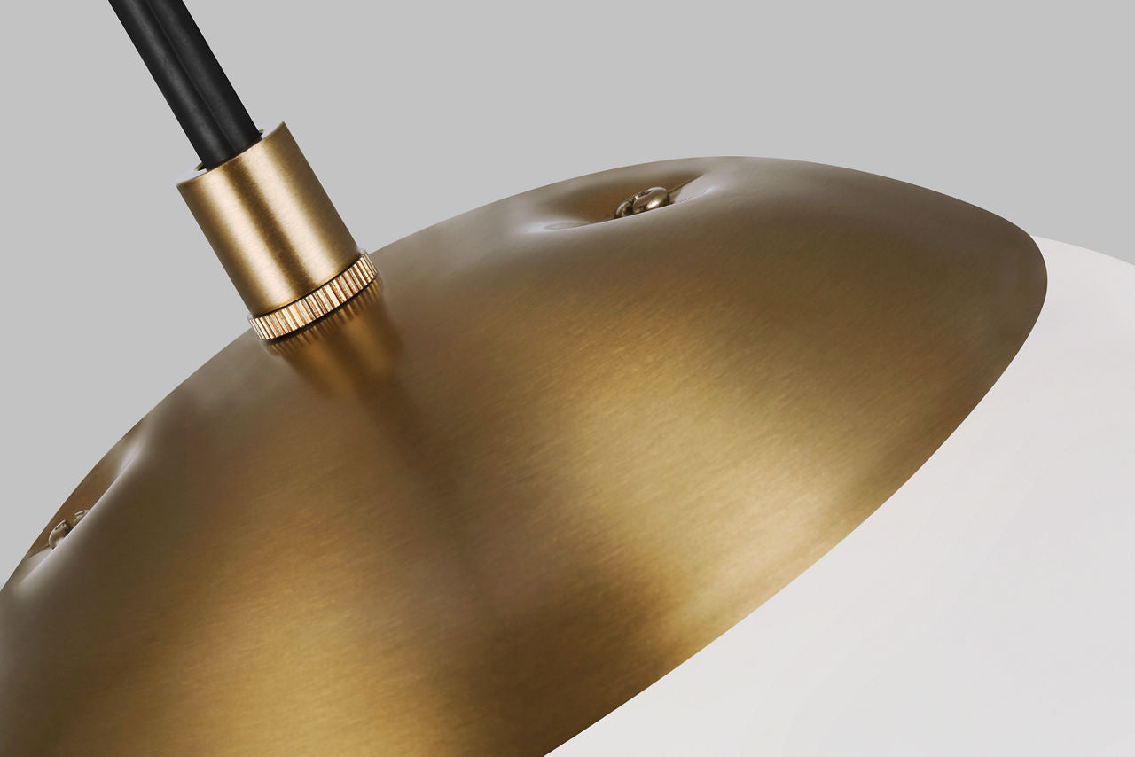 Leo Hanging Globe Medium Pendant | Satin Brass | Smooth White Glass Dedicated LED