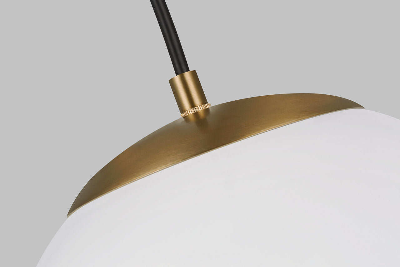Leo Hanging Globe Large Pendant | Satin Brass | Smooth White Glass Dedicated LED