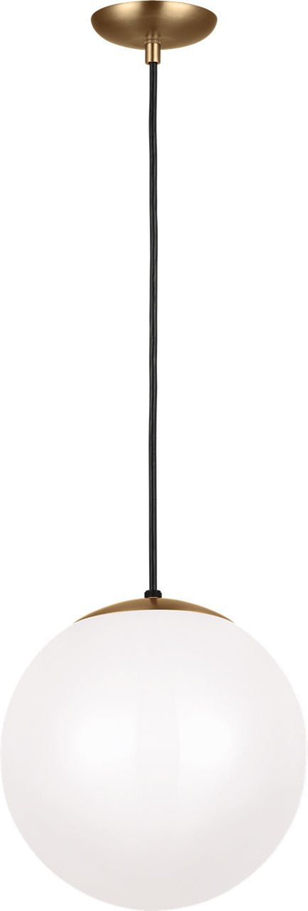 Leo Hanging Globe Large Pendant | Satin Brass | Smooth White Glass Bulb(s) Not Included