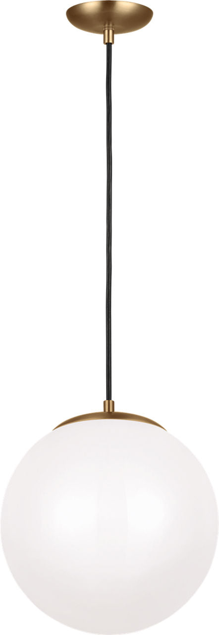 Leo Hanging Globe Large Pendant | Satin Brass | Smooth White Glass Dedicated LED